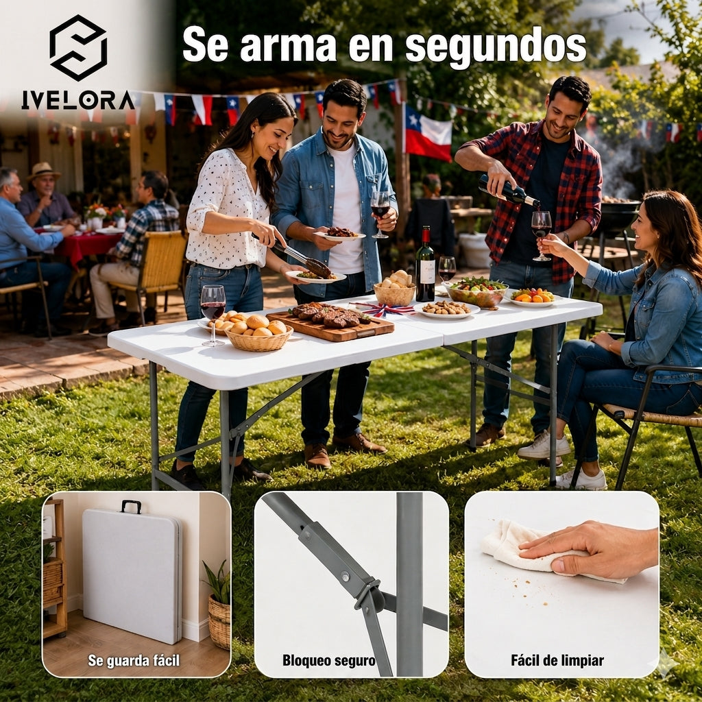 MESA PLEGABLE 180 CM