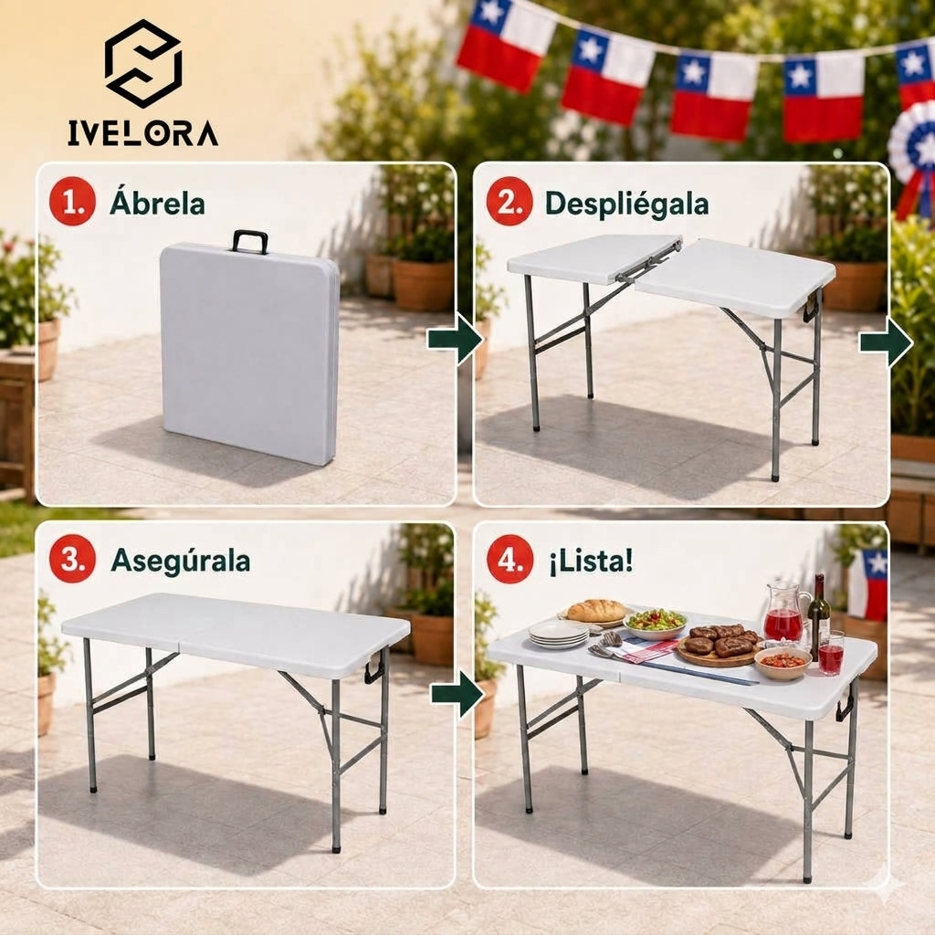 MESA PLEGABLE 180 CM